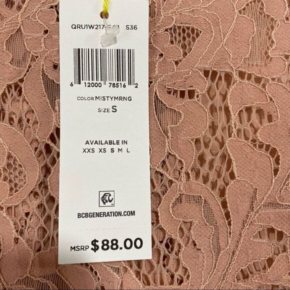 BCBG Lace Top Womens Small Blush Pink Sleeveless Blouse Coquette Feminine - Picture 5 of 5